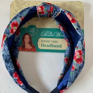 New Pioneer Woman Floral Headband Hairstyle Blue Red Roses Hair Accessory